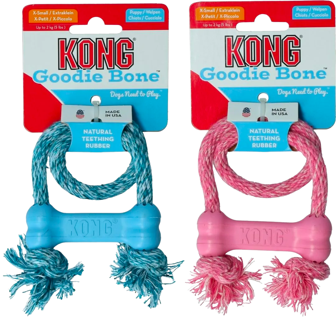 Kong Puppy Goodie Bone With Rope Xs