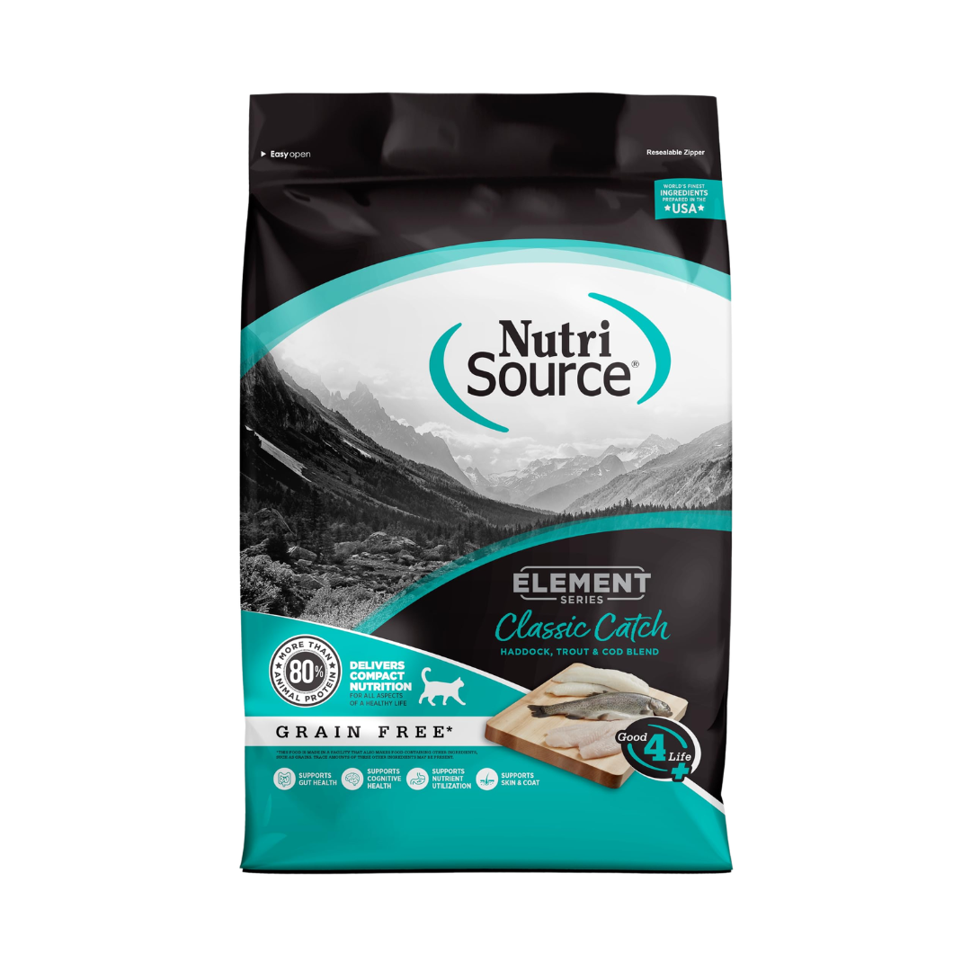 NUTRISOURCE GRAIN FREE ELEMENT SERIES CLASSIC CATCH CAT 4 LB