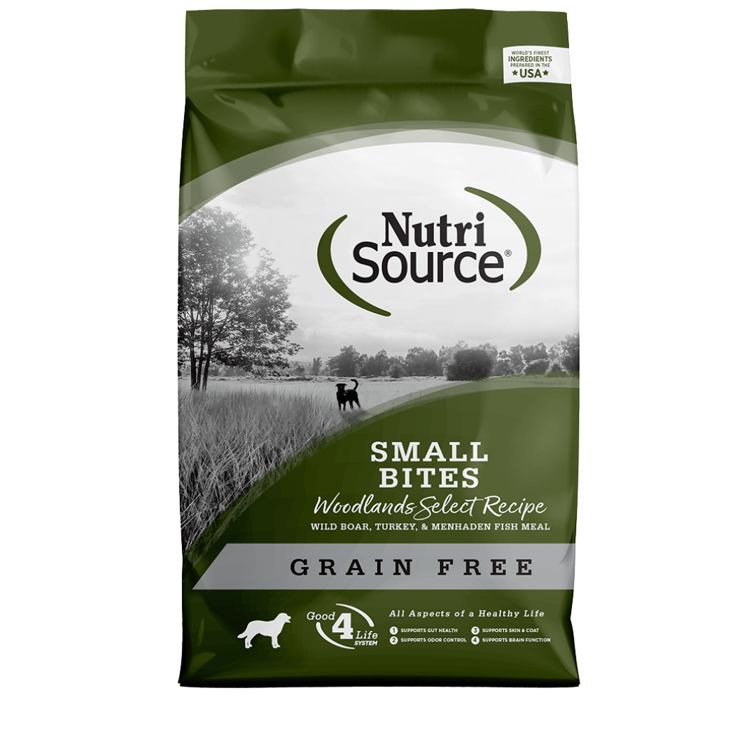 NUTRISOURCE GRAIN FREE WOODLANDS SELECT SMALL BITES 12 LB