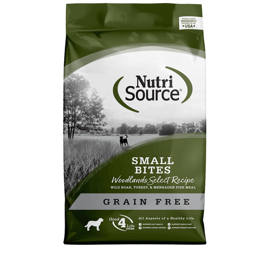 NUTRISOURCE GRAIN FREE WOODLANDS SELECT SMALL BITES 12 LB