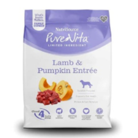 NUTRISOURCE LIMITED INGREDIENT PURE VITA LAMB & PUMPKIN ENTRÉÉ 25 LB