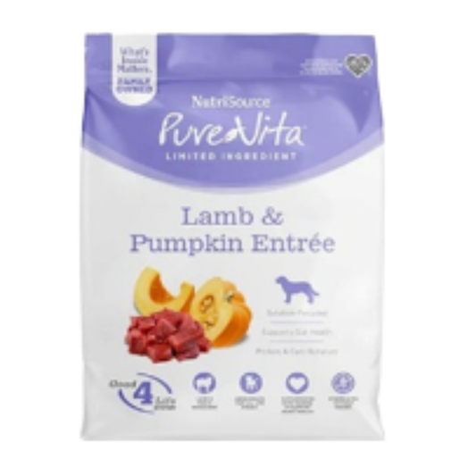 NUTRISOURCE LIMITED INGREDIENT PURE VITA LAMB & PUMPKIN ENTRÉÉ 12 LB