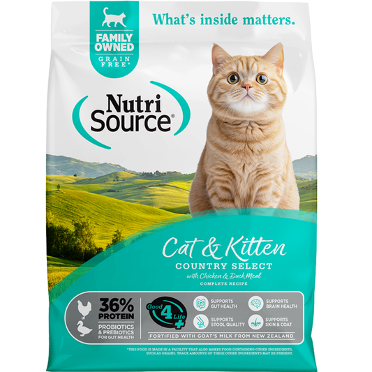 NUTRISOURCE GRAIN FREE CAT & KITTEN COUNTRY 12 LB