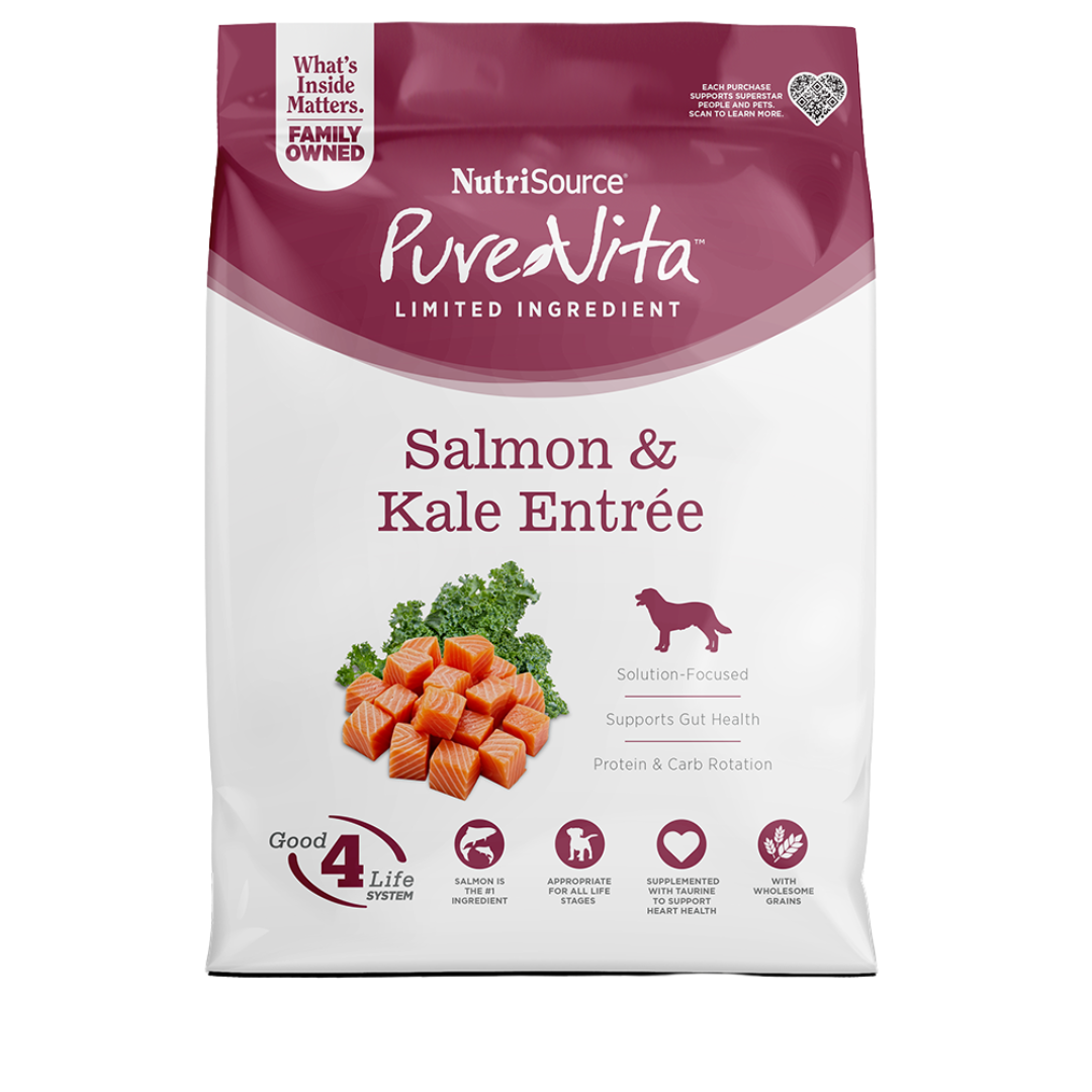 NUTRISOURCE LIMITED INGREDIENT PURE VITA SALMON & KALE 4 LB