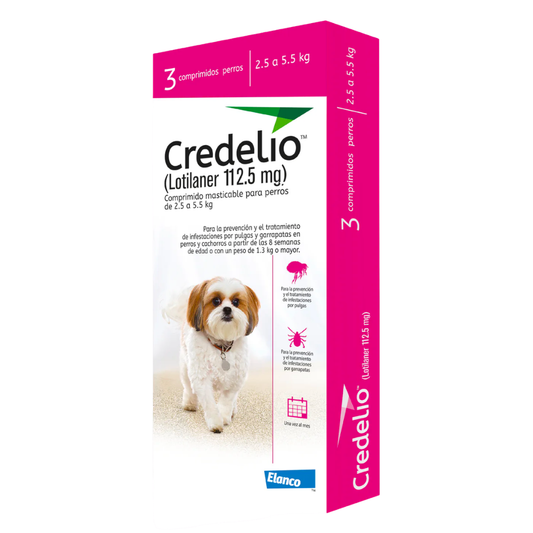 Credelio 2.5/5.5 Kg Caja (Rosada)